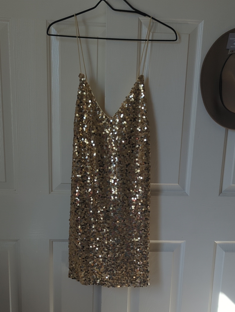 Lulu's Gold Sequin Mini Slip Dress